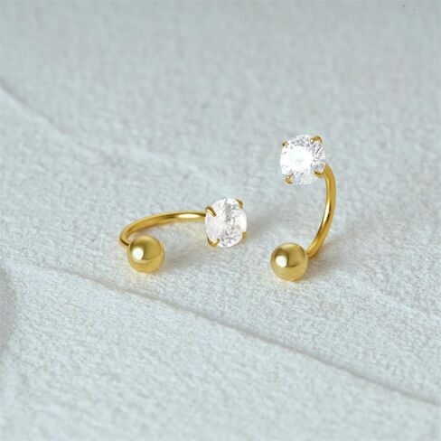 SILBERTALE Daith Rook Earrings Sterling Silver Cartilage Earring Stud Tragus Piercing Eyebrow Rings Petite Belly Ring Curved Barbell Body Piercing 5/16'' in Kuwait