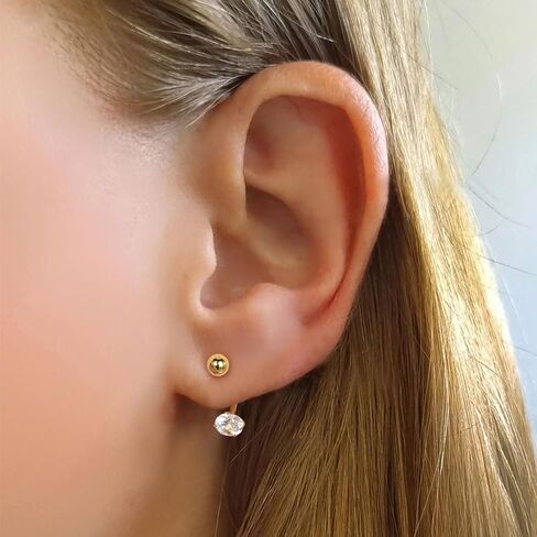 SILBERTALE Daith Rook Earrings Sterling Silver Cartilage Earring Stud Tragus Piercing Eyebrow Rings Petite Belly Ring Curved Barbell Body Piercing 5/16'' in Kuwait