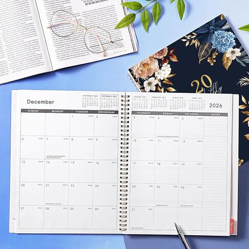2026 Monthly Planner - 9'' x 11'', Monthly Planner/Calendar 2026, from Jan.-Dec. 2026, 12 Month Calendar with Tabs, Premium Paper, Twin-wire Binding, Inner Pocket, Note Pages in Saudi Arabia