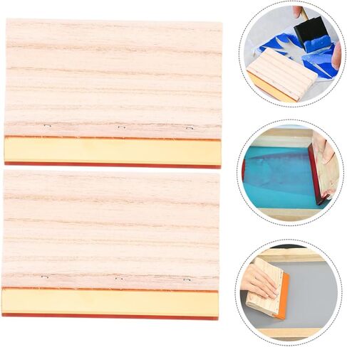 Artibetter 2PCS مزدوج الاستخدام المقبض الخشبي شاشة الطباعة الممسحة الحبر المقاوم للمذيبات متينة للطباعة DIY للمبتدئين والمهنيين in Saudi Arabia