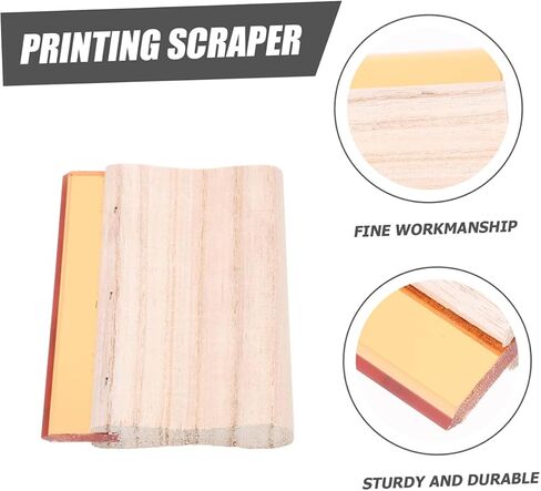 Artibetter 2PCS مزدوج الاستخدام المقبض الخشبي شاشة الطباعة الممسحة الحبر المقاوم للمذيبات متينة للطباعة DIY للمبتدئين والمهنيين in Saudi Arabia