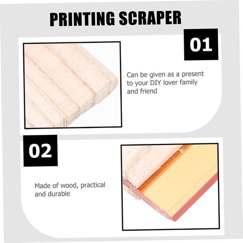 Artibetter 2PCS مزدوج الاستخدام المقبض الخشبي شاشة الطباعة الممسحة الحبر المقاوم للمذيبات متينة للطباعة DIY للمبتدئين والمهنيين in Saudi Arabia
