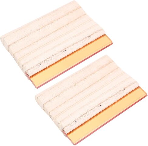 Veemoon 2Pcs Screen Printing Squeegee Wooden Handle Versatile Ink Scraper for Water and Oil-Based Inks for DIY Artists and Printmakers in Saudi Arabia