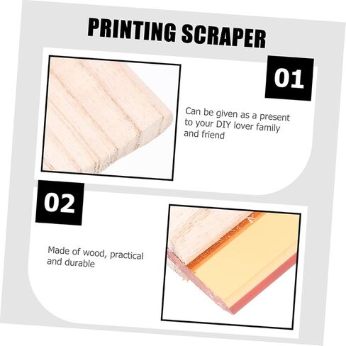 Veemoon 2Pcs Screen Printing Squeegee Wooden Handle Versatile Ink Scraper for Water and Oil-Based Inks for DIY Artists and Printmakers in Saudi Arabia