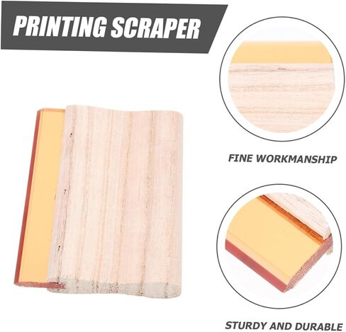Veemoon 2Pcs Screen Printing Squeegee Wooden Handle Versatile Ink Scraper for Water and Oil-Based Inks for DIY Artists and Printmakers in Saudi Arabia