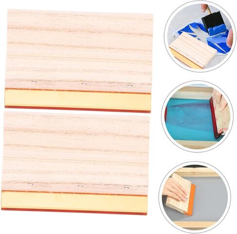 Veemoon 2Pcs Screen Printing Squeegee Wooden Handle Versatile Ink Scraper for Water and Oil-Based Inks for DIY Artists and Printmakers in Saudi Arabia