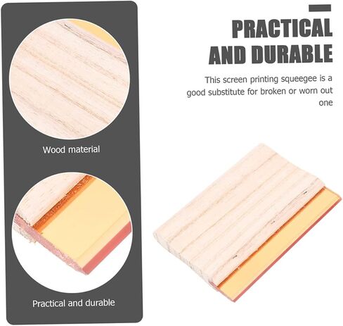 Veemoon 2Pcs Screen Printing Squeegee Wooden Handle Versatile Ink Scraper for Water and Oil-Based Inks for DIY Artists and Printmakers in Saudi Arabia