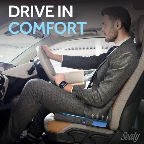 Sealy Memory Foam Seat Cushion for Car and Office Chairs – Tailbone Pain Relief, Posture Support, and Comfort for Home Office Use in Saudi Arabia