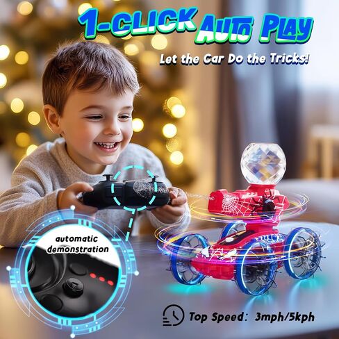 Spider Amphibious Remote Control Car for Boys Kids - 4WD Waterproof 2.4 GHz 360°Rotation RC Stunt Car - Water and Land Pool Toys Cars for 4 5 6 7 8 9 10 Year Old Boys Christmas Birthday Gifts in Saudi Arabia