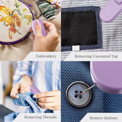 Thread Picker مكبّر التماس-أداة مزيل Seam Ripper & Stitch ، قاطع مؤشر ترابط قابل للسحب آمن ، مناسب للإبرة ، ورفع الخياطة ، وإزالة مؤشر ترابط التطريز in Kuwait