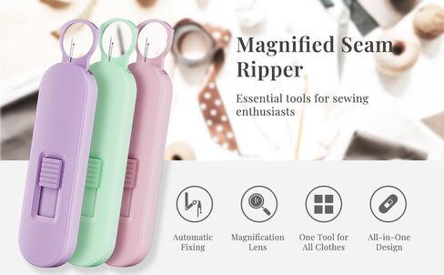Thread Picker مكبّر التماس-أداة مزيل Seam Ripper & Stitch ، قاطع مؤشر ترابط قابل للسحب آمن ، مناسب للإبرة ، ورفع الخياطة ، وإزالة مؤشر ترابط التطريز in Kuwait