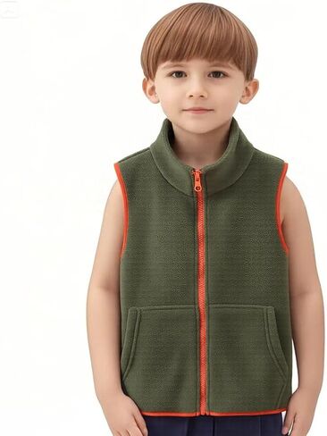 Motteecity Boys' Warm Zipper Fleece Vest in Kuwait