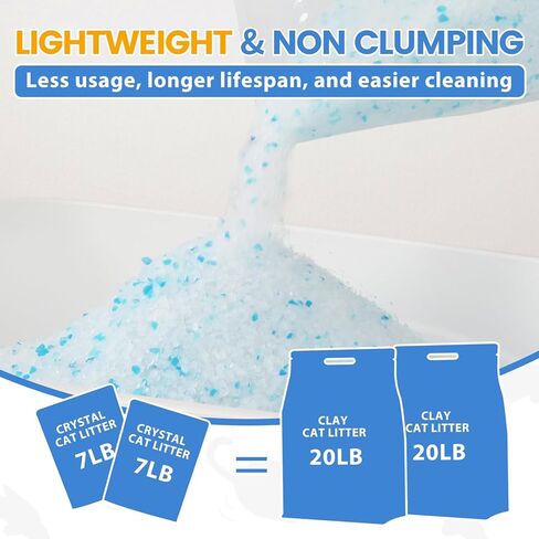 Neword Crystals القمامة القمامة مرفقة بخفة التحكم في الرائحة الرائحة 14 رطلا (2 عبوة من 7 رط in Kuwait