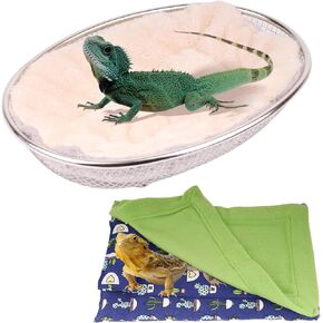 Bearded Dragon Recliner with Reptile Sleeping Bag Blanket Lizard Chaise Lounge Habitat with Soft and Warm Mat Reptile Sleeping Bed Terrarium Tank Accessories in Kuwait