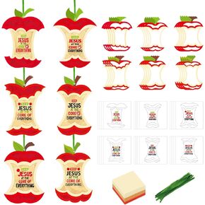 24 Sets Apple Crafts Fall Crafts Kits Religious Jesus at The Core Christian Apple Art Kits Fall Autumn Tissue Paper Sign Decoration for Sunday School Fun Home Actives in Kuwait
