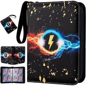 حافظة بطاقات بأربعة جيوب، كتاب مجموعة بطاقات التداول الرياضية يعرض ما يصل إلى 400 بطاقة قياسية، حافظة بطاقات تجارية مع 50 أكمام مزدوجة الجوانب قابلة للتوسيع، هدية للأولاد والبنات - أصفر... in Kuwait