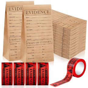 Nuanchu Crime Scene Scene Scene Bag Set -40 Lape Bag 9.45 × 5 × 3 بوصات ، 4 لفات من شريط الختم الأحمر لجمع أدلة الشرطة القتل الغام in Kuwait
