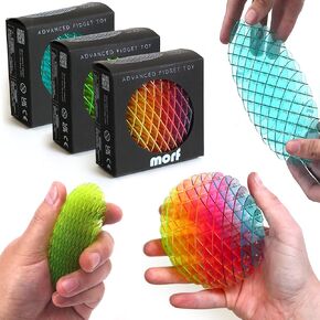 MORF Fidget Worm Toy - Desk Tidgets للبالغين - Worm Worm Toy Toy Sensory Toys - لعبة متعة وتفاعلية للأطفال - الولايات المتحدة الأمريكية براءة اختراع معلقة MORF (الأخضر ، الأزرق ، قوس قزح ، صغير | حزمة) in Kuwait