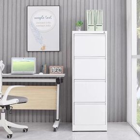 Vertical Metal File Cabinet for Home Office Organizer Storage Cabinet (White+4 Drawer) in Saudi Arabia