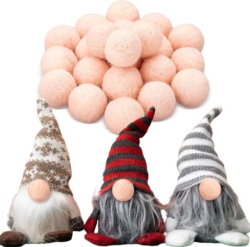 Civaner 24 Pcs Gnome Nose Wool Felt Balls for Crafts Mini Natural Pom Poms Doll Accessories Bulk Small Dwarf Nose Ball for Christmas Halloween DIY Craft Felting(0.6 Inch) in Saudi Arabia