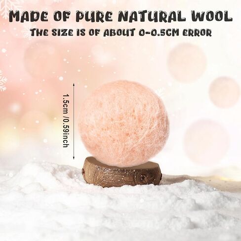 Civaner 24 Pcs Gnome Nose Wool Felt Balls for Crafts Mini Natural Pom Poms Doll Accessories Bulk Small Dwarf Nose Ball for Christmas Halloween DIY Craft Felting(0.6 Inch) in Saudi Arabia