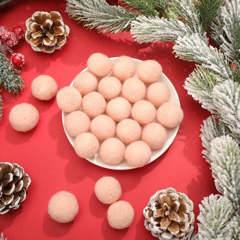 Civaner 24 Pcs Gnome Nose Wool Felt Balls for Crafts Mini Natural Pom Poms Doll Accessories Bulk Small Dwarf Nose Ball for Christmas Halloween DIY Craft Felting(0.6 Inch) in Saudi Arabia