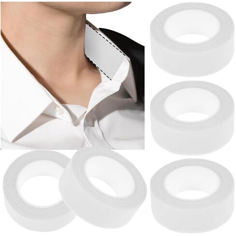 5 Rolls Self-adhesive Shirt Collar Protector Collar Protector Sweat Pads Armpit Tape Sweat Shields Pad Shirt Tape for Women Men Shirt Neck Liner Hat in Saudi Arabia