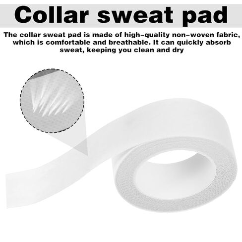 5 Rolls Self-adhesive Shirt Collar Protector Collar Protector Sweat Pads Armpit Tape Sweat Shields Pad Shirt Tape for Women Men Shirt Neck Liner Hat in Saudi Arabia
