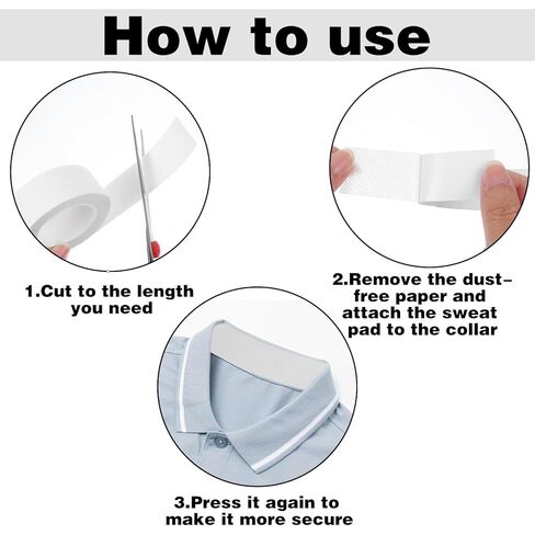 5 Rolls Self-adhesive Shirt Collar Protector Collar Protector Sweat Pads Armpit Tape Sweat Shields Pad Shirt Tape for Women Men Shirt Neck Liner Hat in Saudi Arabia