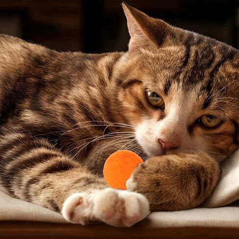 60 PCS Cat Toy Balls 1-inch 1-inch Cat Pom Pom Balls Soft Soft Interactive Cat Cat Play Toy Cat Toys Toys Cats Interactive Play Head Ball Fuzzy Ball for Cat Pet in Kuwait
