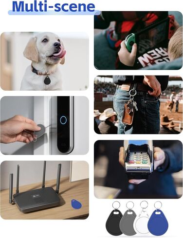 NFC Tags Ntag215 NFC Keytags Black NFC fob Rewritable NFC 215 Tag NFC Business Card Programmable NFC Tag 504 Bytes Memory，Compatible with Android & iPhones (NFCKEYS215-8PCS) in Kuwait