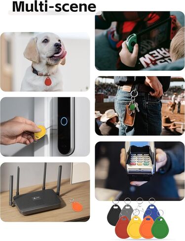 NFC Tags Ntag215 NFC Keytags Black NFC fob Rewritable NFC 215 Tag NFC Business Card Programmable NFC Tag 504 Bytes Memory，Compatible with Android & iPhones (NFCKEYS215-8PCS) in Kuwait