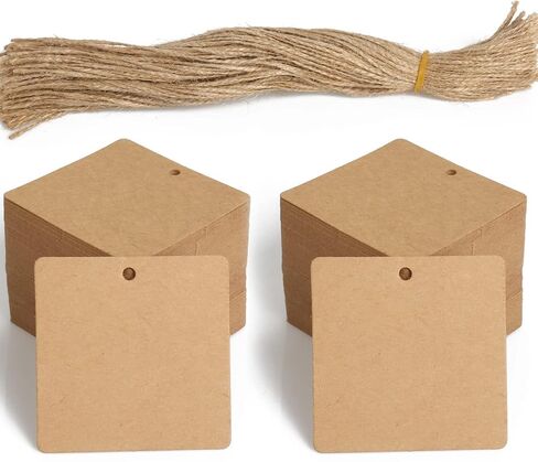 علامات هدايا Kraft Paper ، 200 مساءً علامات شنق فارغة مع 200 مساءً in Kuwait