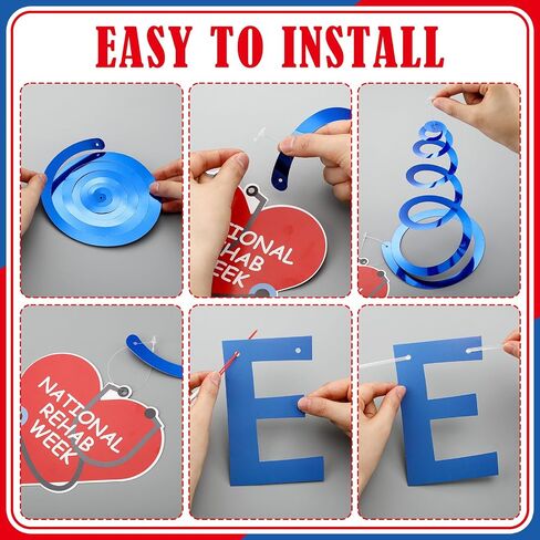 Eersida 49 PCS أسبوع إعادة التأهيل الوطني بما في ذلك Banner Hanging Dovel Decor Holiday Advents لأحداث خبراء إعادة التأهيل وإمدادات المهرجانات المساعدين in Kuwait