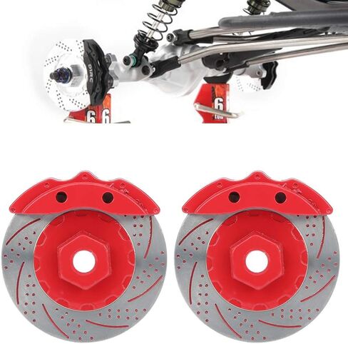 Metal Simulation Brake DISC Calipers Visual Effect Stopping Power RC CAR (Red) in Saudi Arabia