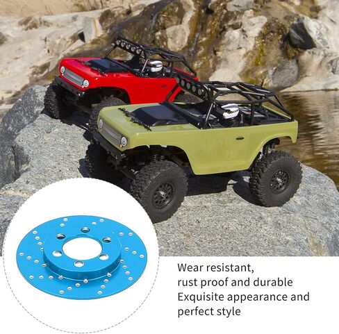 RC Brake Disc Caliper Aluminum Alloy Simulation Wheel Brake System for 1/10 RC Crawler Car Axial SCX10 90046 AXI03007 4pcs 2.2 Inch Wheel Accessories (Blue) in Saudi Arabia