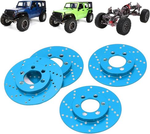 RC Brake Disc Caliper Aluminum Alloy Simulation Wheel Brake System for 1/10 RC Crawler Car Axial SCX10 90046 AXI03007 4pcs 2.2 Inch Wheel Accessories (Blue) in Saudi Arabia