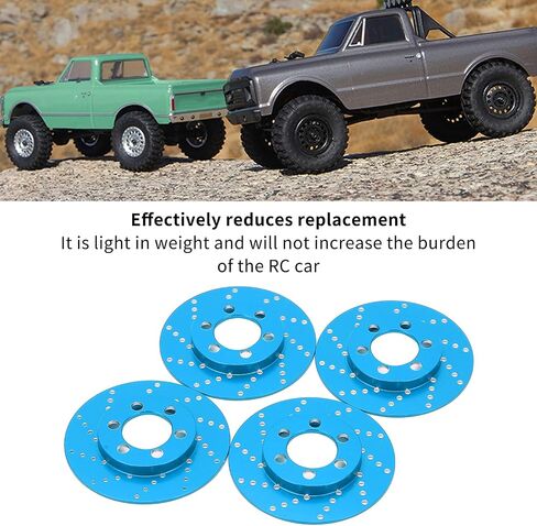 RC Brake Disc Caliper Aluminum Alloy Simulation Wheel Brake System for 1/10 RC Crawler Car Axial SCX10 90046 AXI03007 4pcs 2.2 Inch Wheel Accessories (Blue) in Saudi Arabia