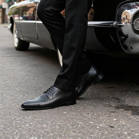 GIFENNSE Men's Handmade Leather Modern Classic Lace up Leather Lined Perforated Dress Oxfords Shoes in Kuwait