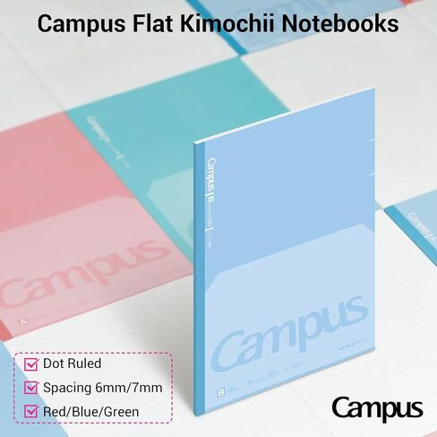 Kokuyo Campus Composition Kimochii Notebook ، 3 Pack يشعر بكتاب شركات شبه B5 ، Green Pink Blue ، Dot B 6MM ، 30 ورقة دفتر مجلة المبطنة لتناول الملاحظات المدرسية. استيراد اليابان (NO-FL3CBTX3) in Kuwait