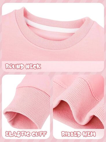 Cooraby 3 Pack Toddler Girls' Winter Sweatshirt Girl No Cap Crew-Neck Sweatshirt Long Sleeve Pullover Shirt in Saudi Arabia