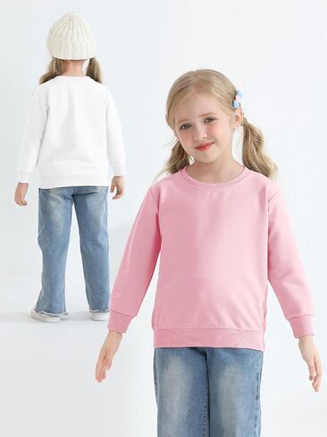 Cooraby 3 Pack Toddler Girls' Winter Sweatshirt Girl No Cap Crew-Neck Sweatshirt Long Sleeve Pullover Shirt in Saudi Arabia
