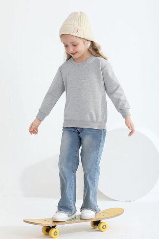Cooraby 3 Pack Toddler Girls' Winter Sweatshirt Girl No Cap Crew-Neck Sweatshirt Long Sleeve Pullover Shirt in Saudi Arabia