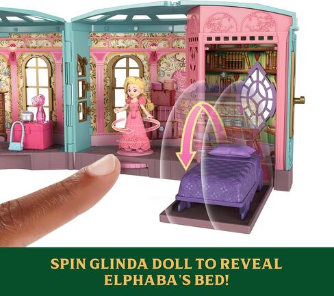 Mattel Universal Pictures 'Wicked Wicked So So Playet Dorm Small Playet مع 3 مساحات تشغيل و 9 ملحقات ، مستوحاة من الفيلم in Saudi Arabia