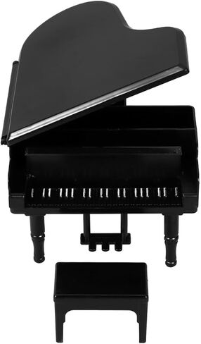 1/12 Miniature Grand Piano Realistic Mini Black Grand Piano and Stool Set PP Material for Dollhouse Decor Musical Miniature Accessory Artificial House Furniture Accessories in Saudi Arabia