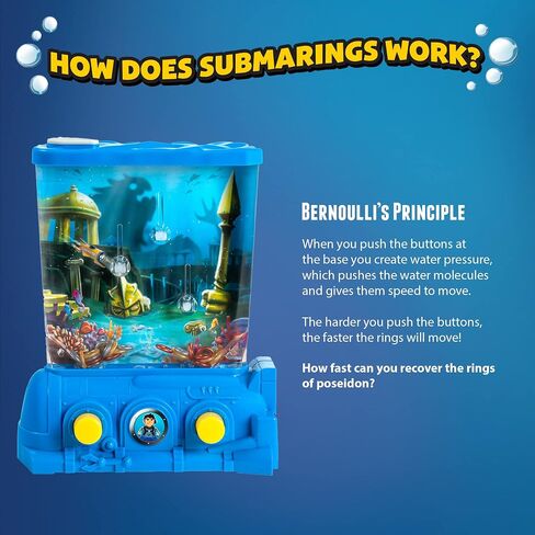 CLAWSOME! Submarings Handheld Water Game | Retro Mini Ocean Ring Toss STEM Toys for Adults, Girls & Boys Ages 6-12 in Saudi Arabia