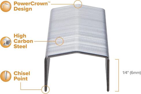 Bostitch Office B8 PowerCrown 0.25 Inch Staples, Pack of 10,000 Staples (STCRP21151/4-2), Silver in Saudi Arabia