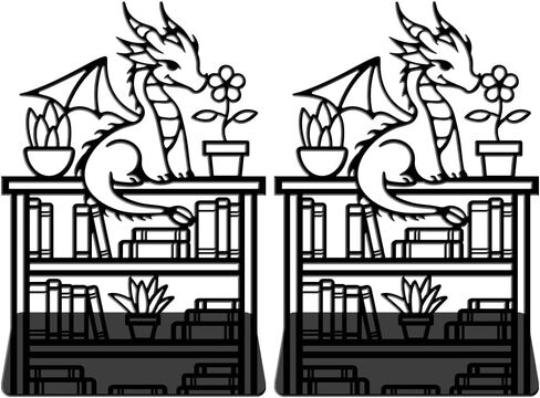 WADORN Dog Metal Bookends for Shelves Decorative 1 Pair, Puppy Heavy Duty Books End Support Non-Skid Book Holder Animal Black L-Shaped Book Stopper for Home Office Desk Books Divider, 4.7x3.5x7 Inch in Saudi Arabia