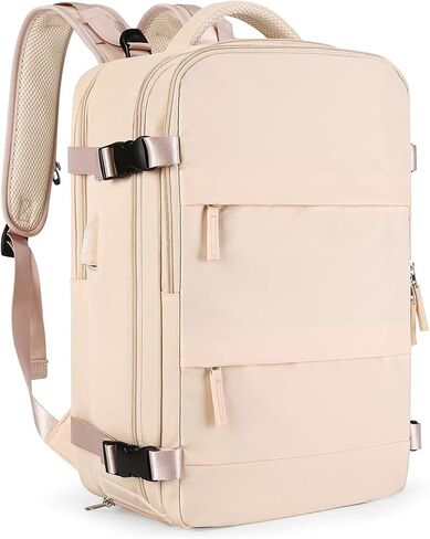 Farmer&Donkey Laptop Backpack for Women and Men, 15.6 Inch Work Laptop Travel Backpack with USB Charging Port, Water-Resistant, Anti-Theft Large Capacity Design, Pink in Saudi Arabia