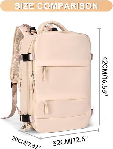 Farmer&Donkey Laptop Backpack for Women and Men, 15.6 Inch Work Laptop Travel Backpack with USB Charging Port, Water-Resistant, Anti-Theft Large Capacity Design, Pink in Saudi Arabia